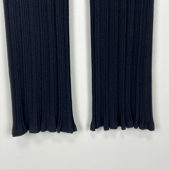 Carlisle Collection Womens Black Ribbed Knit Pants Lettuce Hem Cropped size S - Picture 4 of 12